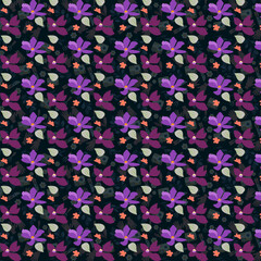 Seamless Vector Floral Pattern – Elegant Hand-Drawn Botanical Illustration with Repeating Design for Fabric, Wallpaper, and Digital Backgrounds