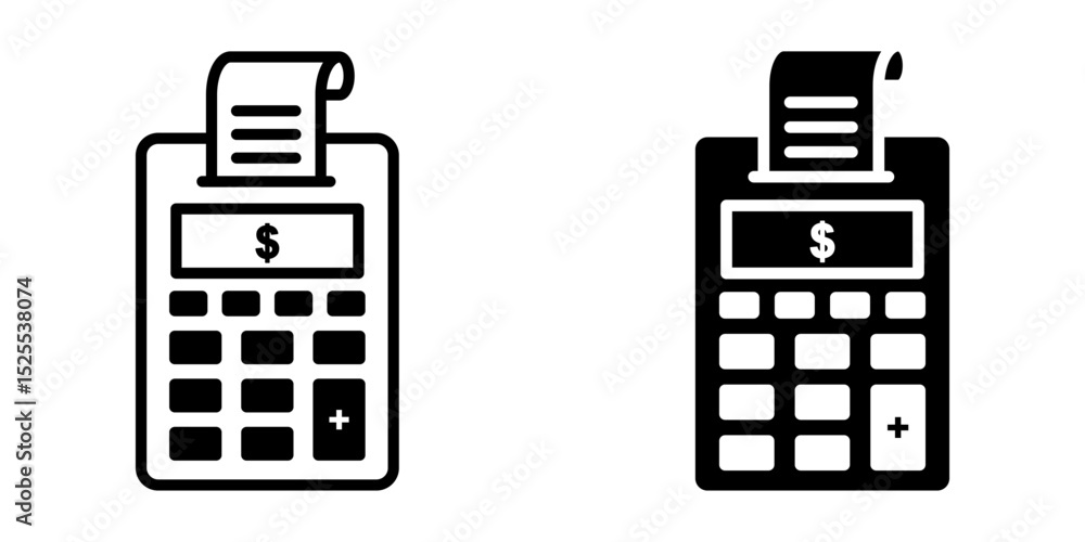Poster adding machine icon set. calculator sign. for mobile concept and web design on white background