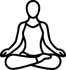 yoga line art vector icon on withe background