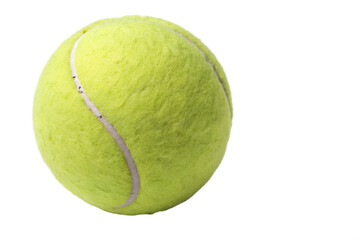 Tennis ball close up sport equipment isolated on transparent background