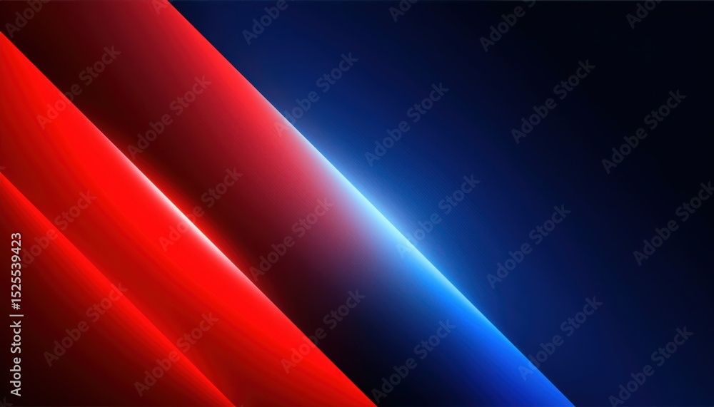 Poster diagonal neon light streak background with glowing red and blue beams on dark gradient surface for f