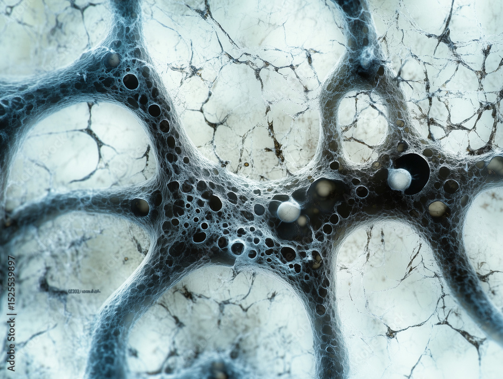 Poster abstract texture of cellular structure with bubbles and cracks