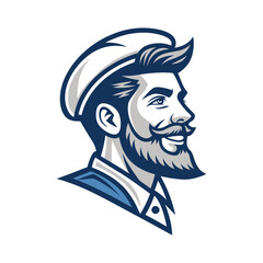 Man Character Mascot Cartoon Vector Illustration
a portrait of a smiling man mascot head with a mustache in black and white style, American Patriot Mascot on shield with US flag
Young Plumber cartoon
