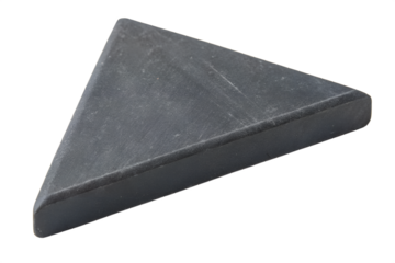 Gray triangle object studio photograph isolated on transparent background