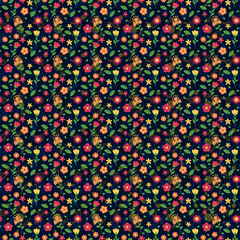 Soft Pink Floral Seamless Pattern with Vintage Petals and Elegant Leaves &ndash; Romantic Botanical Background for Textile, Wallpaper, and Surface Design