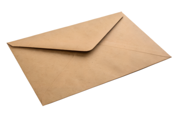 Tan envelope mail postal communication isolated on transparent background