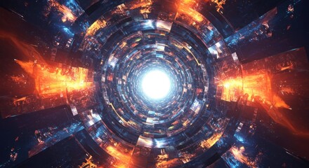 Obraz premium Swirling light tunnel