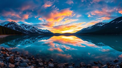 Obraz premium sunrise over the lake