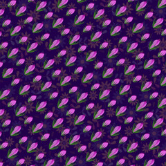 Seamless Decorative Pattern with Hand-Drawn Botanical and Abstract Elements in Modern Repeating Design, Seamless Hand-Drawn Pattern with Botanical, Abstract, and Organic Elements for Fabric, Wallpaper