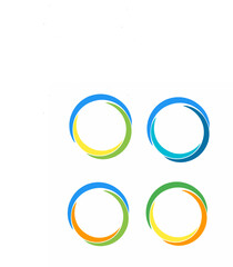  Set of abstract circle vector logos. Colorful round shapes for business branding, creative design, technology, marketing, and corporate identity. Modern EPS illustration.
