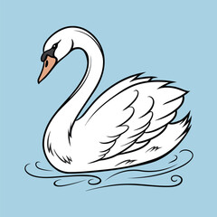 swan on the water vector art
