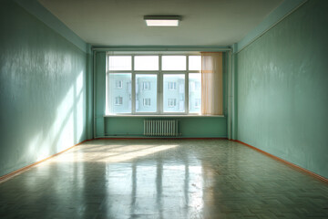 Obraz premium Empty Room with Green Walls