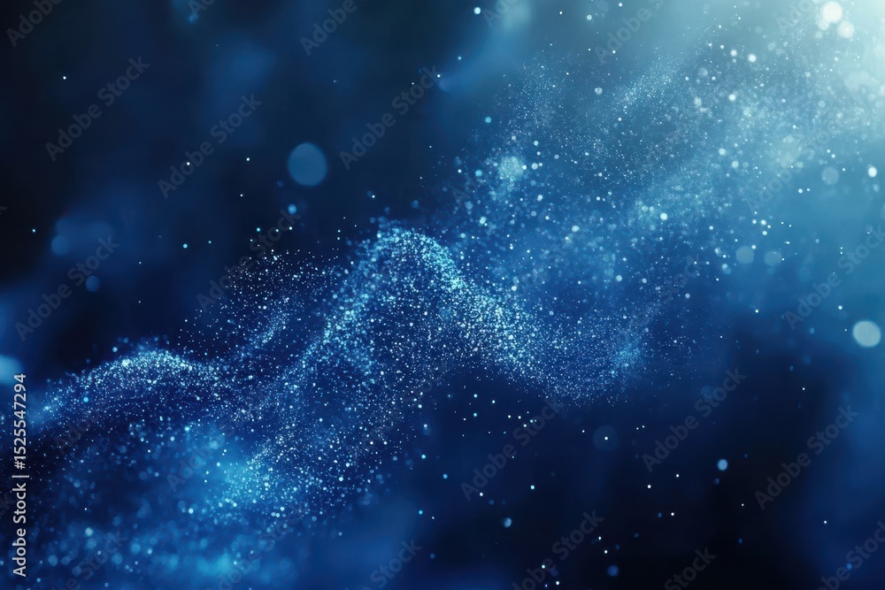 Poster Smooth blue wave particle background with dynamic texture and shimmering effect, Animated Vector Wave Particle Blue smooth wavy background Slow motion video