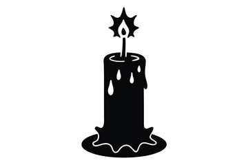 burning candle on a white background