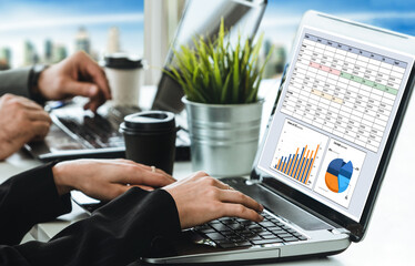 Business data dashboard provide business intelligence analytic for marketing strategy planning...