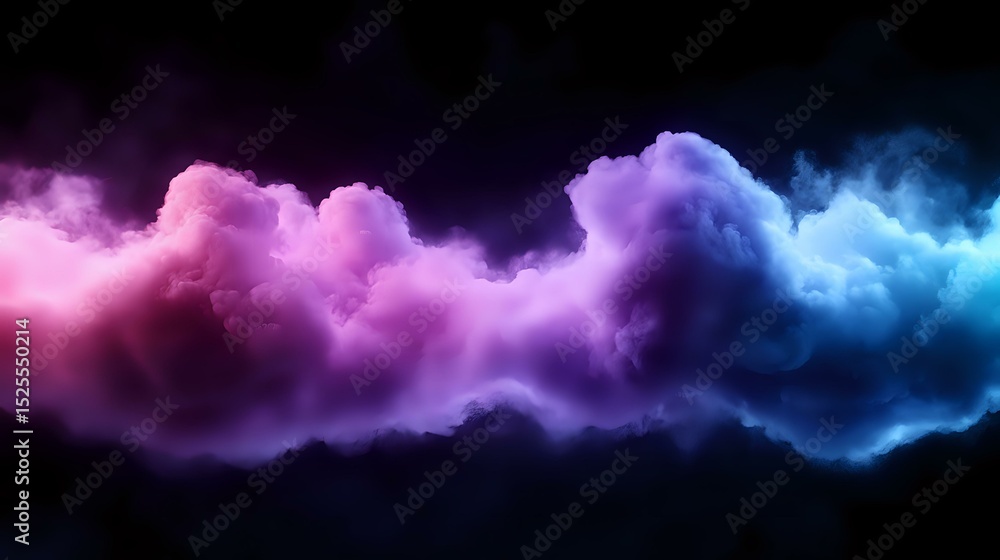 Aufkleber vibrant pink and blue smoke clouds against black background create dramatic atmospheric effect with 
