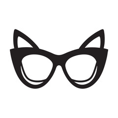 Fototapeta premium vector-of-silhouette-cat-eye-glasses-on-the-white- (1).eps