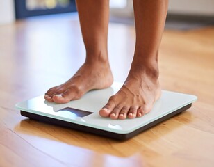 Bare feet on a digital scale