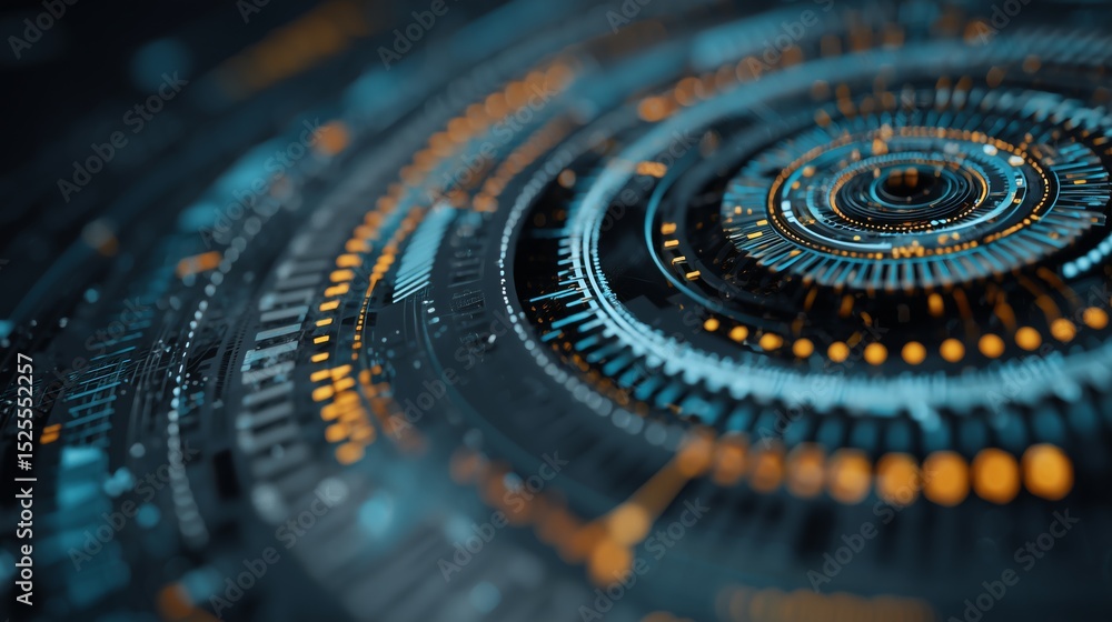 Aufkleber intricate abstract digital background showcasing technology and science themes in vibrant colors and
