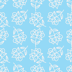 Botanical trendy seamless pattern. Flower and leaves abstract shape doodle art design for print, wallpaper, clipart, wall art for home decoration