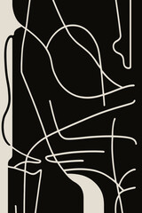 Monoline minimalist hand drawing line art doodle illustration background