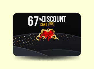Premium Voucher Card Template 67% Discount with Golden Accents Modern Elegant Gift Card Black and Gold Theme Luxury Card Design Black and Gold Promotional Template