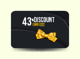 Premium Voucher Card Template 43% Discount with Golden Accents Modern Elegant Gift Card Black and Gold Theme Luxury Card Design Black and Gold Promotional Template