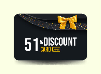 Premium Voucher Card Template 51% Discount with Golden Accents Modern Elegant Gift Card Black and Gold Theme Luxury Card Design Black and Gold Promotional Template