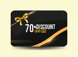 Premium Voucher Card Template 60% Discount with Golden Accents Modern Elegant Gift Card Black and Gold Theme Luxury Card Design Black and Gold Promotional Template