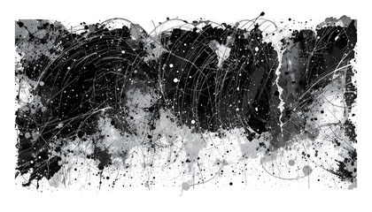 Fototapeta premium Black and white distressed grunge texture overlay with scratches and dust.