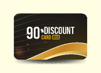 Premium Voucher Card Template 90% Discount with Golden Accents Modern Elegant Gift Card Black and Gold Theme Luxury Card Design Black and Gold Promotional Template