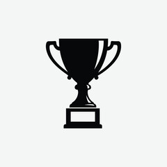 ownload a clean, black silhouette vector of a traditional trophy cup with handles and rectangular base. Perfect for awards, icons, and minimalist designs.