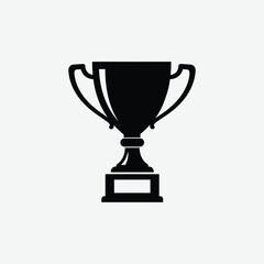 ownload a clean, black silhouette vector of a traditional trophy cup with handles and rectangular base. Perfect for awards, icons, and minimalist designs.