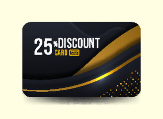 Elegant Black and Gold Discount Card – 25% Offer Design Template