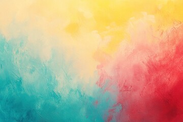 Fototapeta premium Vibrant blend of abstract colors in yellow, blue, and red creating a serene atmosphere