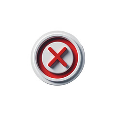 Obraz premium Red Cross Mark Button Icon Isolated on Transparent Background 