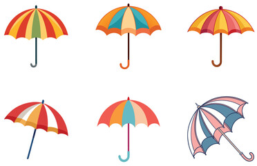 Obraz premium Umbrellas Vector Design Colorful and Stylish Umbrella Illustrations for Rainy Weather and Accessories