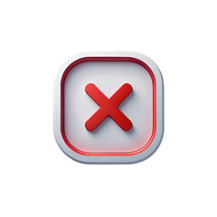 Obraz premium Red Cross Mark Button Icon Isolated on Transparent Background 