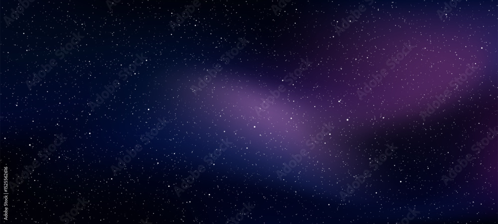 Aufkleber deep blue and purple space galaxy background with many stars. night sky universe dark exploration wi