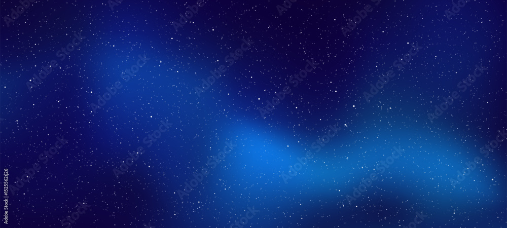Aufkleber vector illustration of a deep space background. dark blue nebula and starfield with bright scattered
