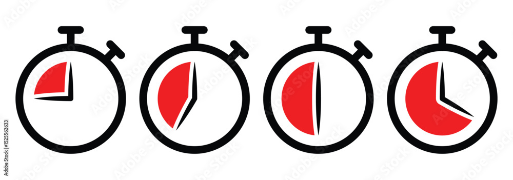 Poster set of timer, clock flat icon. countdown timer symbol icon set. watch icon. vector illustration