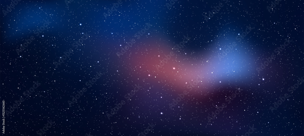 Aufkleber abstract space sky with shining stars. a dark blue universe background for science fiction designs. 
