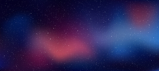 Abstract space background with stars and colorful nebula. Digital sky texture for futuristic concept. Design for universe or deep space banner. Vector graphics.