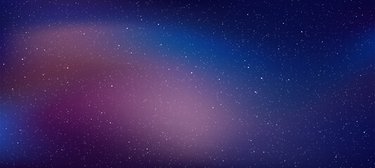 Cosmic background with twinkling stars and a colorful galaxy effect. Vector space art for astronomy and science themes. Vector graphics.