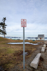 No Parking Between Signs sign