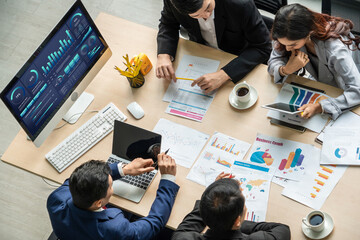 Business data dashboard provide business intelligence analytic for marketing strategy planning...