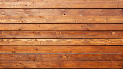 Fototapeta premium Close up of a brown wooden plank wall with a horizontal pattern