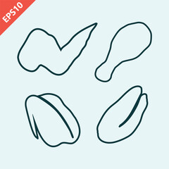 Hand drawn chicken wings logo icon design vector flat isolated illustration