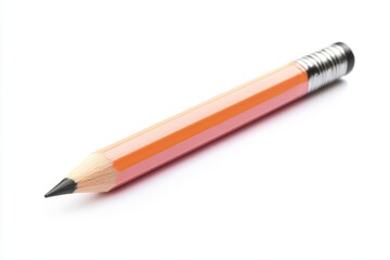 Orange and pink pencil isolated on white background