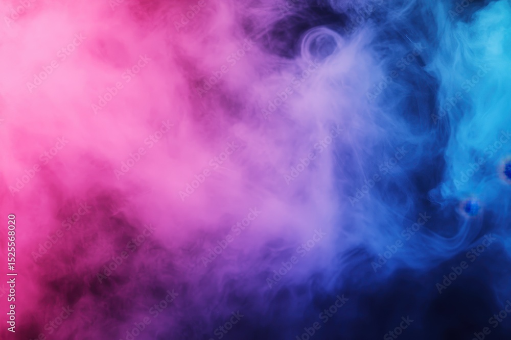 Poster ethereal fog swirling in vibrant colors creating a mystical atmosphere in a dimly lit space, natural